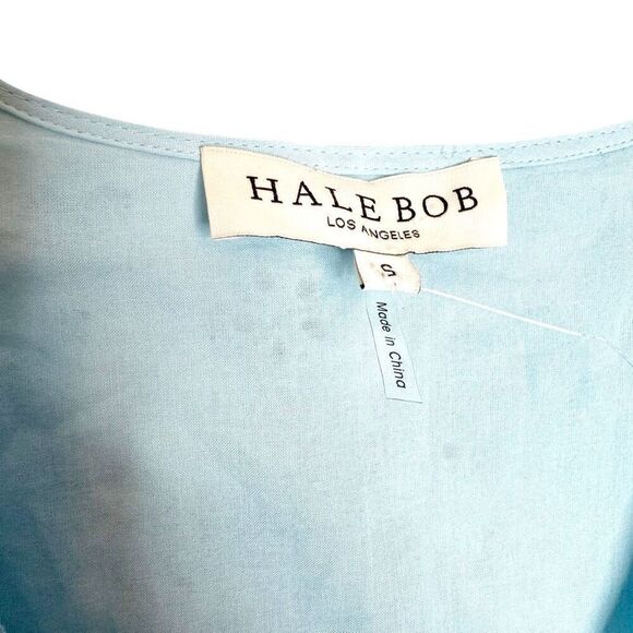 HALE BOB Gail Maxi Dress - Blue Floral Eyelet Women’s Size Small- Belt not incl - Picture 7 of 16